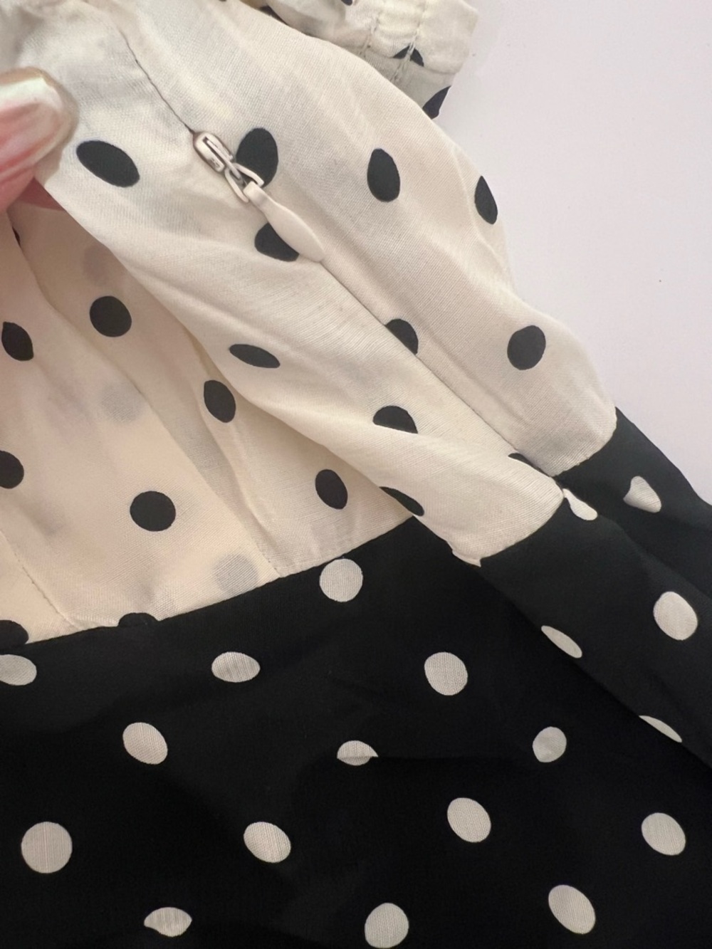 A New Day | Polka Dot V-Neck Midi Dress in Black and Cream - Picture 7 of 13